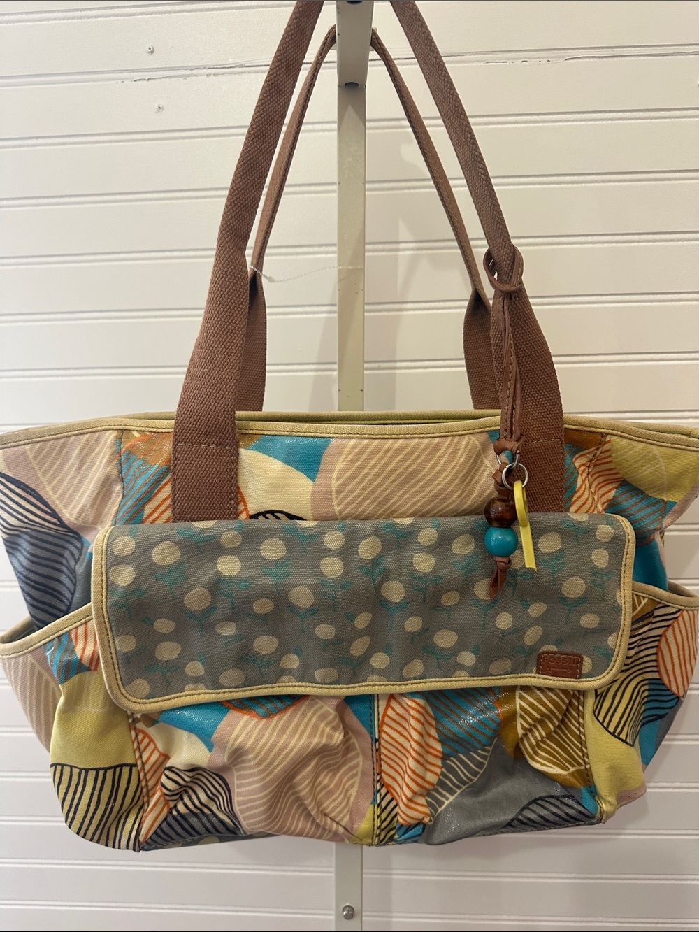 Fossil tote bag large laptop book bag handbag xl